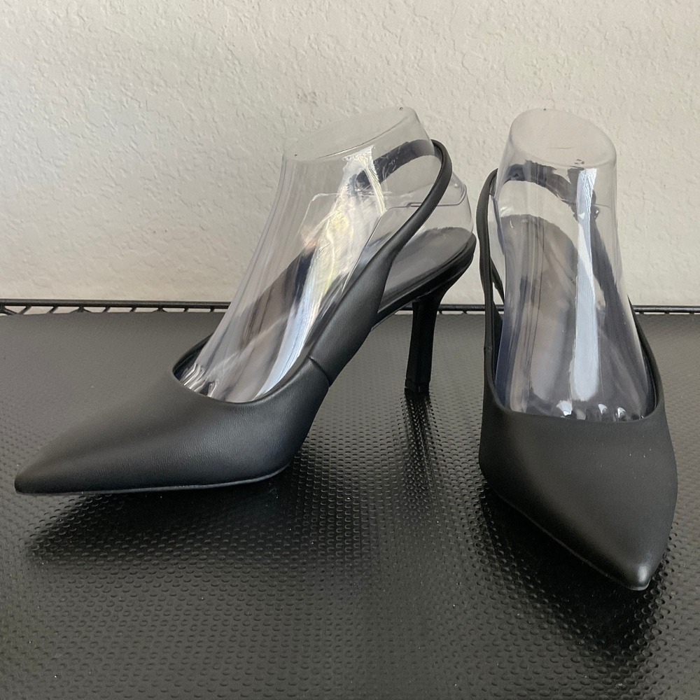 Nordstrom Rack Priscilla Black Slingback Pointed Toe Heels Womens 8.5M - Picture 16 of 16